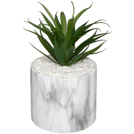 Kunstpflanze Topf Marmor H17,5cm - Weiß