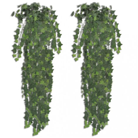 Kunstpflanzen 2 Stück Efeu Grün 90 cm