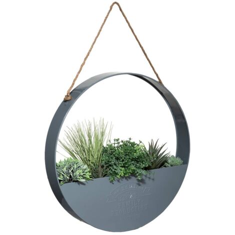 Kunstpflanzen, Ø 44 cm, Hängedeko mit Metallring