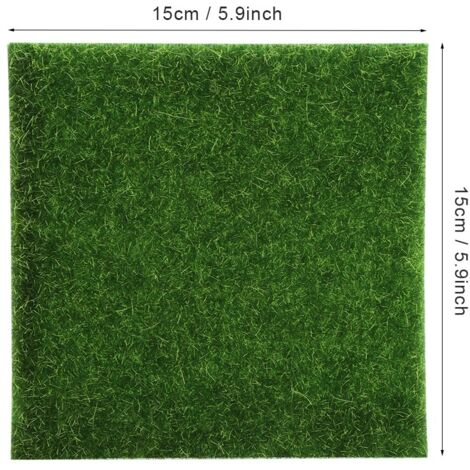 Kunstrasenmatte, 10 x 15 cm Blöcke, umweltfreundliche Chemiefaser, grün, DIY-Aquariendekoration