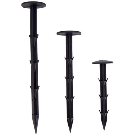 Kunststoff-Befestigungspfähle, Kunststoff-Erdanker, Planen-Befestigungspfähle, Gartenanker, Gartennägel (20 cm – 100 Stück)