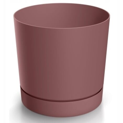 Kunststoff-Blumentopf mit Untersetzer, Marsala, 14,7 cm, Tubo