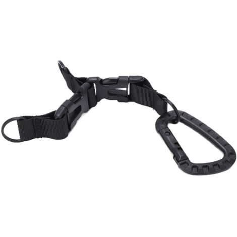 Kunststoff-D-Ring für Karabiner, MOLLE-Ausrüstungsbefestigung für Wandern, Camping, Angeln, Schwarz