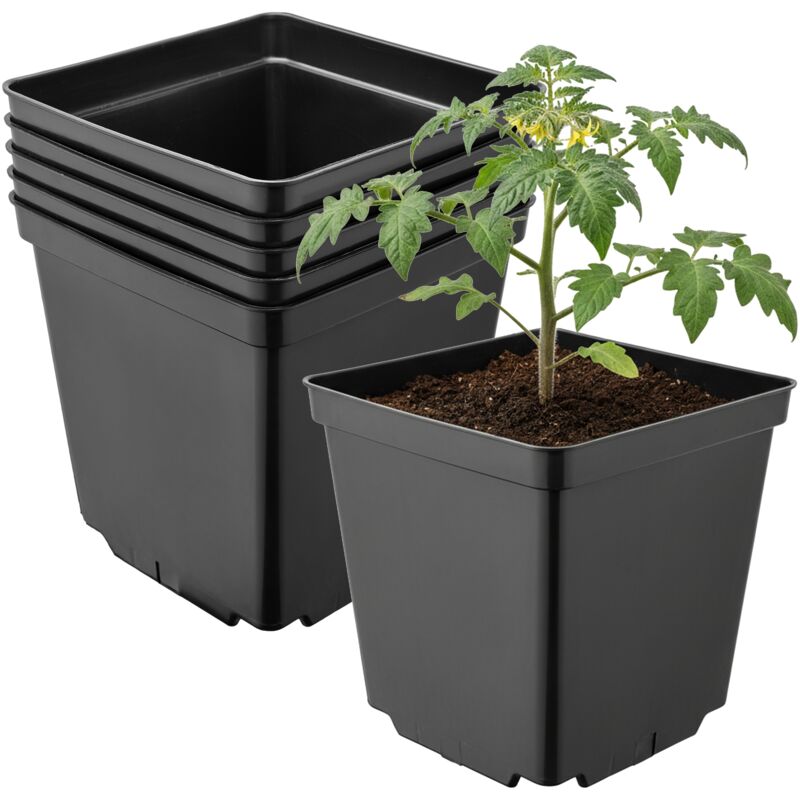 Garronda Pflanztopf Kunststoff 15 X 15 X 15 Cm (2, 5l) 5er Set Eckig Mit Drainagelöchern Blumentopf Robust Pflanzentopf Für Garten Gewächshaus