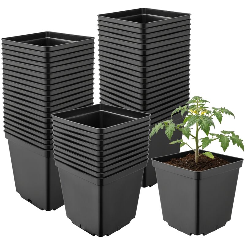 Garronda Pflanztopf Kunststoff 15 X 15 X 15 Cm (2, 5l) 50er Set Eckig Mit Drainagelöchern Blumentopf Robust Pflanzentopf Für Garten Gewächshaus