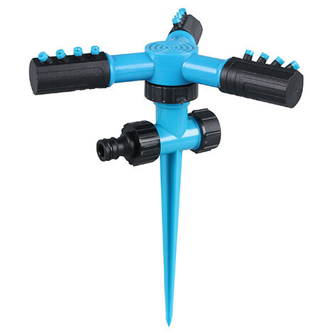 Kunststoff-Gartensprinkler, 360° automatischer Rasensprinkler, Wassersprinkler, langlebiger 3-Arm-Sprüher für Garten- und Pastoralbewässerung