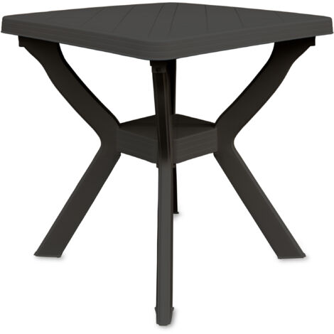 Kunststoff Gartentisch quadratisch 70 cm - anthrazit - Campingtisch im klassischen Design