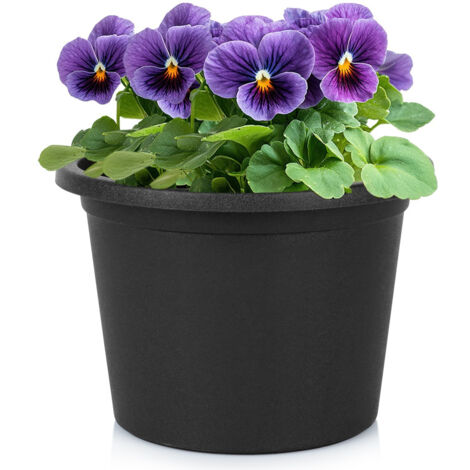 Kunststoff-Gartentopf, schwarz, rund, 20 cm
