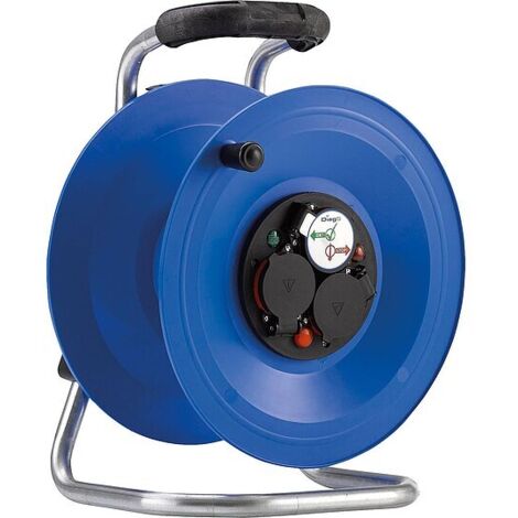 Kunststoff-Kabeltrommel ''Professional'', leer, Ø 290 mm, 3-fach-Schuko-Steckdose
