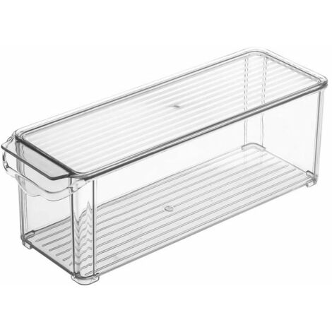 Kunststoff-Kühlschrank-Aufbewahrungsboxen - Kitchen Camp Container - Badezimmer-Organizer-System - Küchenschrank, Kühlschrankkörbe (30 x 10 x 5,5 cm)