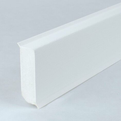 Kunststoff Sockelleiste | PROVISTON | Hartschaum PVC | Weiß | 13 x 40 x 2500 mm | Glatt | Mit flexibler Weichlippe | Wasserfest | Hochwertige Fußleiste | Einfache Montage