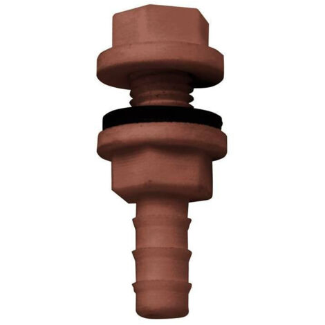 Kunststoff-Tankauslaufarmatur mit 10 mm Auslass.