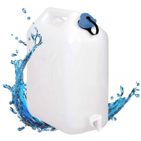 Kunststoff Wasserkanister mit Zapfhahn - 20 L - Tragbarer Wassertank für Camping und Reise - Wasser Behälter lebensmittelecht für Picknick Wandern