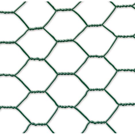 Kunststoffbeschichtetes Metallgewebe - 0,50 x 5 m/13 x 0,7 mm "Galvanex Plast 13" - 3-fach gedreht - Grün Nortene