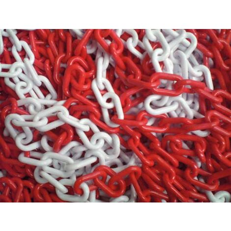 Kunststoffkette S2004G, 6mm, weiß/rot, Beutel 25m  Metallarbeiten 754800100