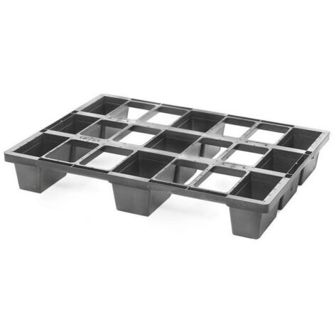 Kunststoffpalette Maße 600x800x120 mm 1/2 EURO anthrazit o.Antirutschkante
