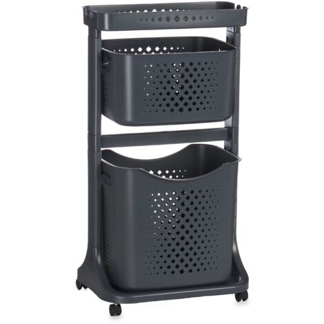 Kunststoffregal für den Kleiderschrank mit 2 Körben COMFY PLACES, 44 x 33 x 81 cm