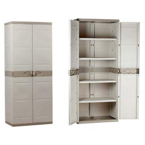 Kunststoffschrank 4 Regale 70x44x176 cm beige 9203