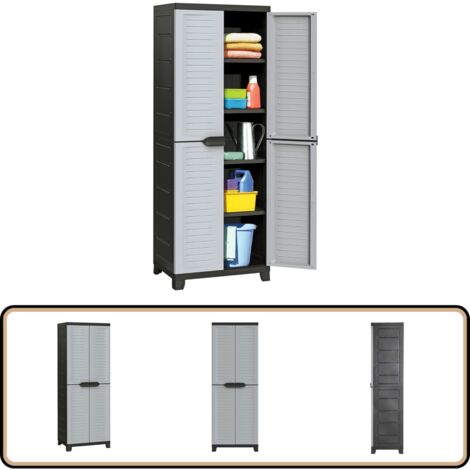 Kunststoffschrank 65x45x181 cm - Aufbewahrungsbox - Garderobe - Schuhschrank - Werkzeugschrank - Kunststoffeinrichtung