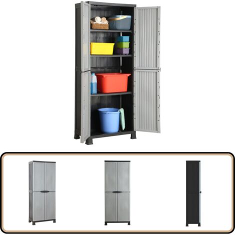 Kunststoffschrank 68x39x171,5 cm - Aufbewahrungsbox - Garderobenfach - Werkzeugschrank - Regalsystem - Kunststoffeinrichtung