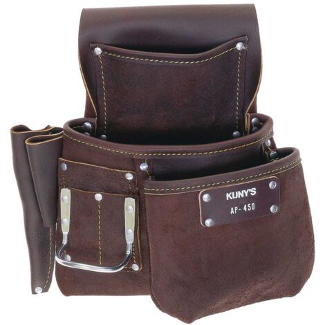 Kunys AP-450 Leather Journeyman Half Apron for Professional Craftsmen and Tradesmen