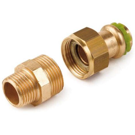Kupfer Pressfitting Sudo-Press Durchgangsverschraubung Außengewinde 28 mm - 1" Kontur V DVGW