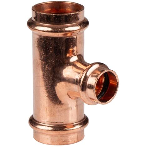 Kupfer Pressfitting T-Stück Mittelgang reduziert 28 x 18 x 28 mm V+M-Kontur DVGW