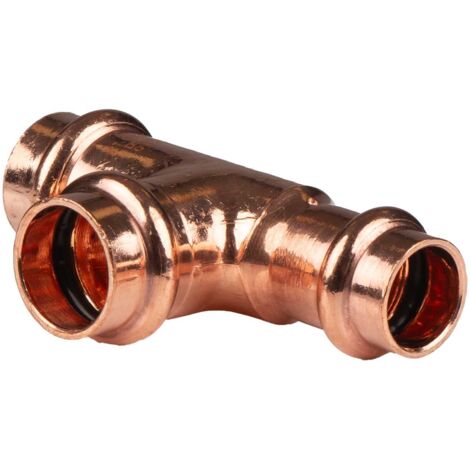 Kupfer Pressfitting T-Stück reduziert 18 x 18 x 15 mm V+M-Kontur DVGW