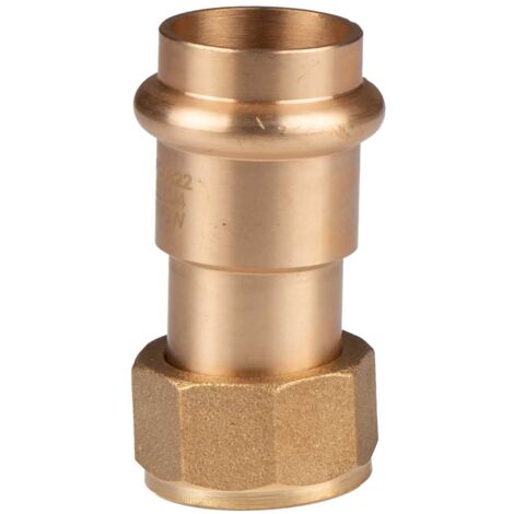 Kupfer Pressfitting Übergang aus Rotguss 15 mm - 1/2" AG V+M-Kontur DVGW