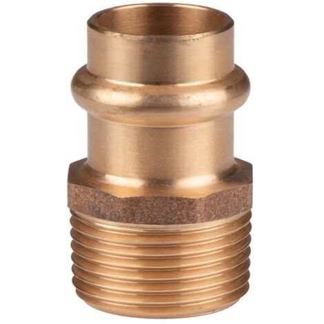 Kupfer Pressfitting Übergang aus Rotguss 18 mm - 3/4" AG V+M-Kontur DVGW