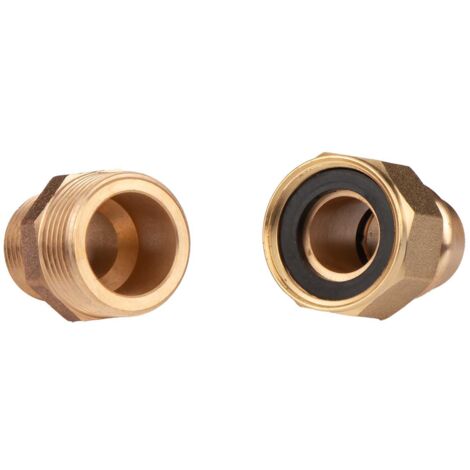 Kupfer Pressfitting Übergangsverschraubung aus Rotguss 15 mm - 1/2" AG (Überwurf) flachdichtend V+M-Kontur DVGW