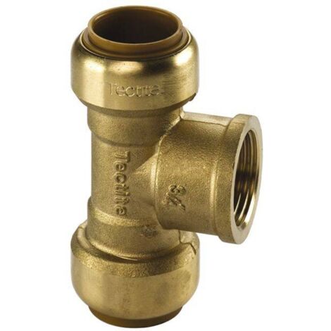 Kupfer Steckfitting Tectite T-Stück Innengewinde 15 mm - 1/2" - 15 mm DVGW