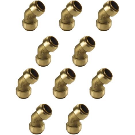 Kupfer Steckfitting Tectite Winkel 45° 15 mm innen/innen lösbar DVGW 10 Stück