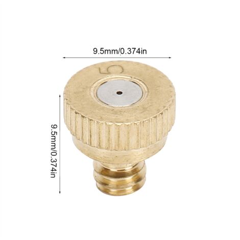 Kupferne Zerstäubungsdüse für Niederdruck-Sprühsysteme – 10 Stück mit auslaufsicherem O-Ring und 0,5 mm Lochdurchmesser