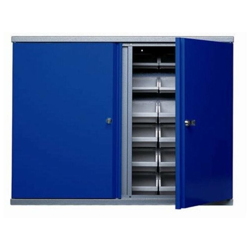 

Kupper - Armario de pared largo 80cm 2 puertas y 36 cajas de almacenamiento - Azul marino