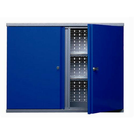 Kupper – Armoire murale 2 portes 4 étagères 80 x 60 x 20 cm - Bleu marine