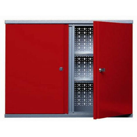 Kupper – Armoire murale 2 portes 4 étagères 80 x 60 x 20 cm - Rouge