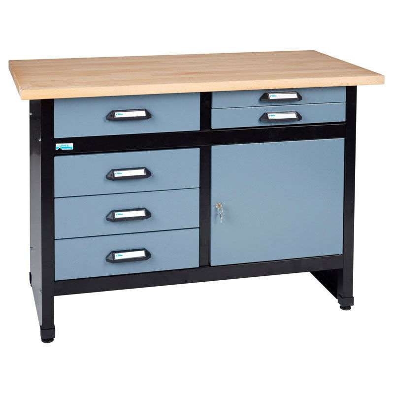 Etabli 1 porte et 6 tiroirs 1.2m - Gris 12246 - Kupper