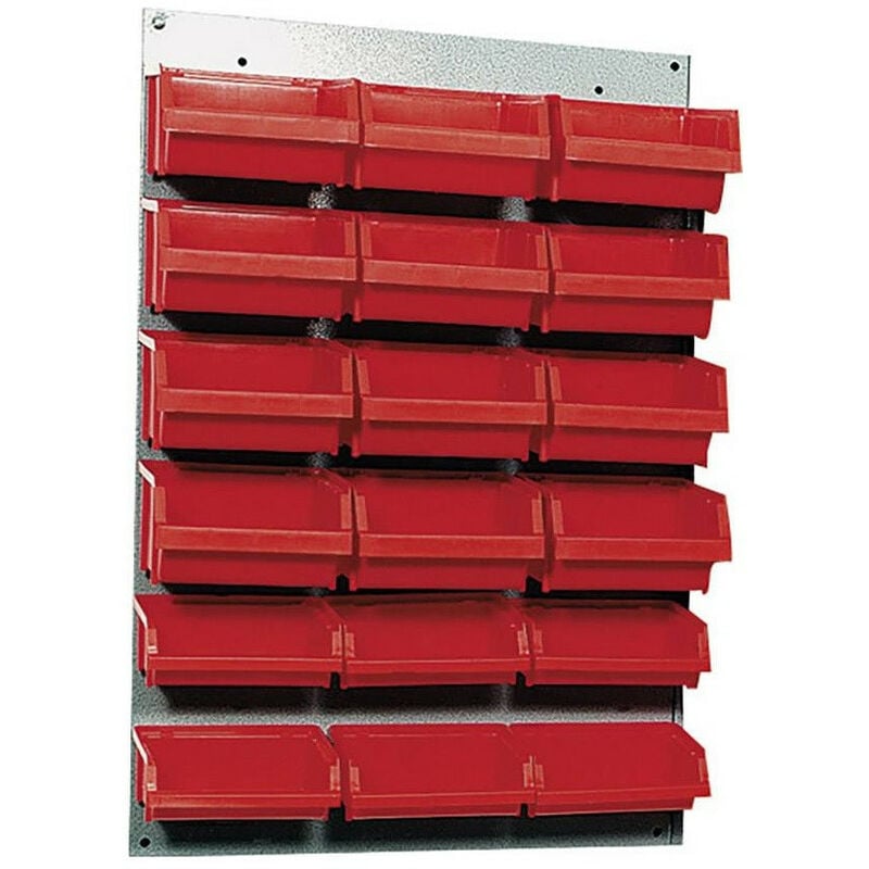

Panel de pared perforado de 40 x 60 cm. de largo y 18 cajas de almacenamiento - Kupper