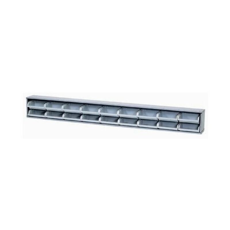 

Kupper - Tira de gancho mural perforado L120 x H14cm y 18 cajas de almacenamiento