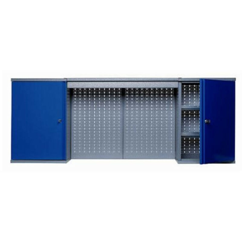 

Kupper - Promoción Armario de pared de 2 puertas y 4 estantes con 2 paneles de pared - Azul marino