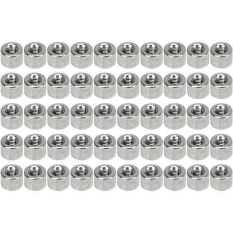 Kupplungsmutter [Rundgelenkmutter] – 50-teiliges Wartungsset aus Edelstahl 304 M4 (Ø 0,7–8 mm, L: 6 mm) – korrosionsbeständig