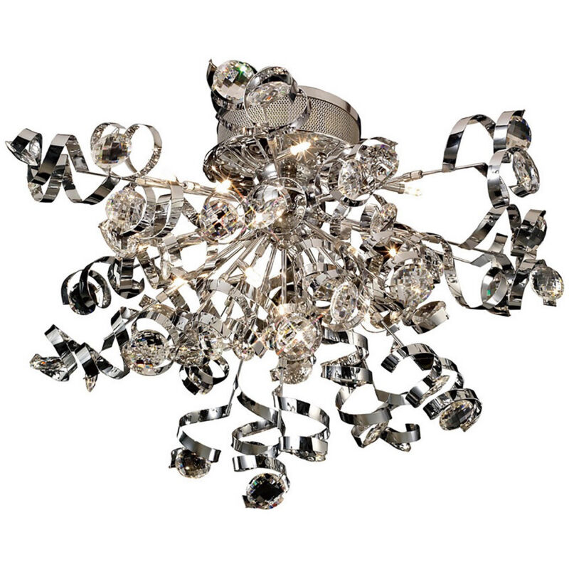 Inspired Kurlz Techo 15 Luces G4 Cromo Pulido/Cristal, NO Compatible con LED/CFL