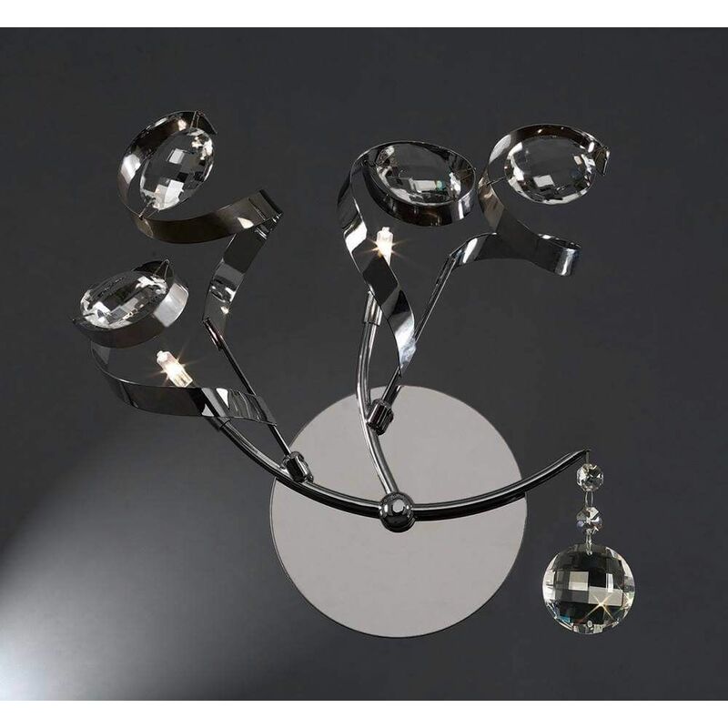 09diyas - Kurlz wall light 2 bulbs polished chrome / crystal