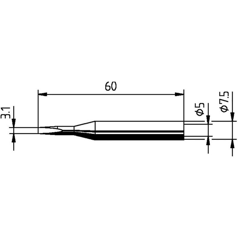 Image of 0172KD Punta di saldatura Forma a scalpello, dritta Dimensione punta 3.10 mm Contenuto 1 pz. - Ersa
