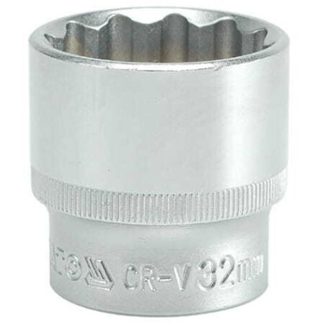 Kurze 32 mm Zwölfkant-Stecknuss 1/2" CrV
