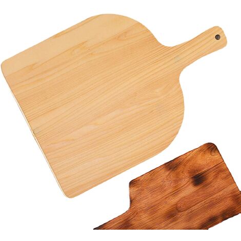 Kurze Pizzaschaufel Pizzaschaufel aus Holz 30 x 42 cm Schneidebrett Holzschaufel Birke Küche Pizzazubehör Ofenschaufel Haushalt Rechteckiges Schneidebrett Brotschneidebrett(1)