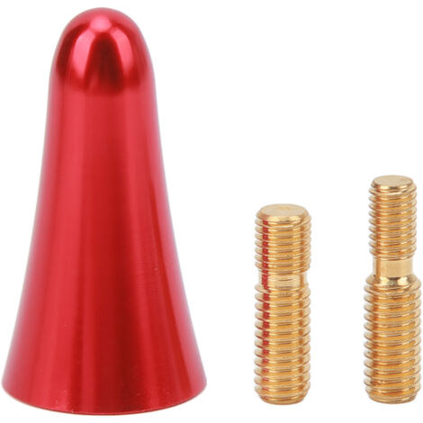 Kurze, stämmige Bienenstachelantenne, rostfreie, kurze Schraubantenne für Autoradios (rot).
