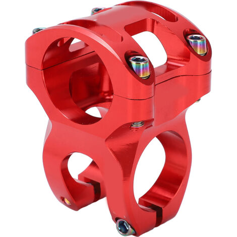 Kurzer und leichter 31,8-mm-Fahrradvorbau für Mountainbikes, CNC-gefräste Aluminiumlegierung, Rot – Hohlvorbau