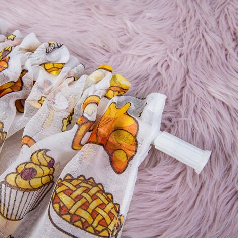 [Kurzer Vorhang] Dekorativer Küchenschrankvorhang mit Baguette-Muster für Küche/Schlafzimmer – 100 x 50 cm, beige, Polyester, 1 Stück